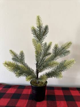 Northlight Seasonal 191296039499 13 Inch Mini Pine Artificial Christmas Tree In Faux Black Potted Base - Unlit