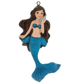 57803 Northpole Christmas Mermaid Ornament Flowing Hair Blue Tail Tree Beach Nautical