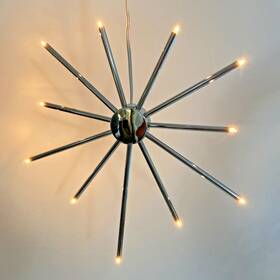 691-54 Nova Christmas Classics White Light Hanging Starburst Sputnik Chrome Wall 13 In