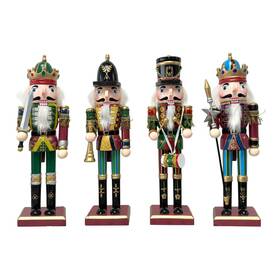 Sq0718061 O-toys Wooden Nutcracker Ornaments Christmas Decoration Figures 12 Inch Set 3
