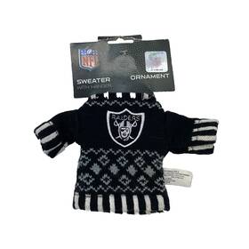 81893 Oakland Raiders Nwt Christmas Ornament Knit Sweater Tree Holiday