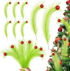 Lvmao16 Ofihido Christmas Tree Topper 17 Inch Decorations Red Green