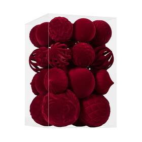 M-zrsdq01 Ohapishop 30pcs Velvet Christmas Ball Ornaments Flocked Shatterproof Ornamen