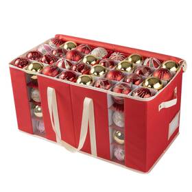 Oiahomy 717765609798 Christmas Ornament Storage Box With Adjustable Dividers Con