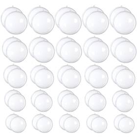 Ojyudd 735133314150 Inch 50 Pcs Clear Plastic Fillable Ornaments Transparent Diy Christmas B