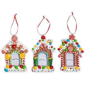 Okuna Outpost 194425496262 3 Christmas Tree Decorations Xmas Ornament Gingerbread Photo Picture Frame Decor