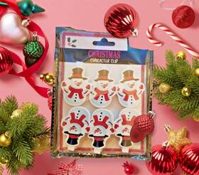 Old East Main 430001958251 Snowman Mini Christmas Character Clips 6 Count Snowmen On Clothespins