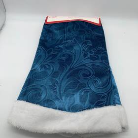 Old East Main Co 430001970499 Christmas Tree Skirt 38 Inch Blue Regal With White Fur Trim New J1
