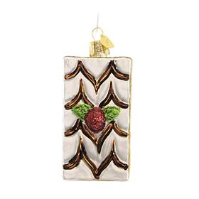 32536 Old World Christmas 3.75in Napoleon Glass Puff Pastry Cream