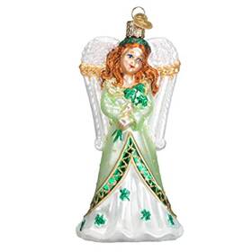 10218 Old World Christmas Irish Angel Glass Ornament Free Box New