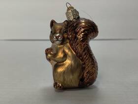12080 Old World Christmas Squirrel With Nut Glass Ornament Decoration
