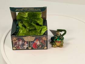 12166 Old World Christmas Glass Blown Ornament Hop Along Frog With Owc Gift Box
