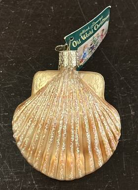 Old World Christmas 12179 Ornament Clam Shell Blown Glass Beach House Decor 2005
