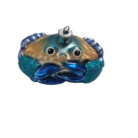 12184 Old World Christmas Blue Crab Holiday Glass Ornament Read Description