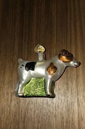12218 Old World Christmas Jack Russel Terrier Glass Tree Ornament