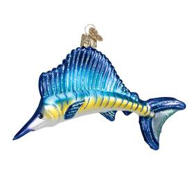12226 Old World Christmas Fishermans Trophy Fish Sailfish Glass Holiday Ornament