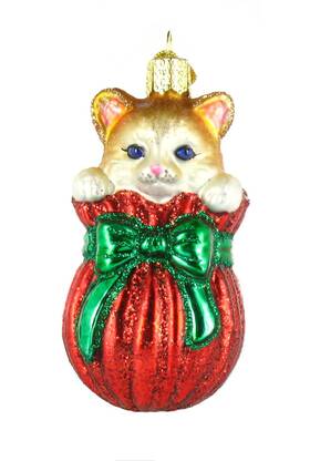 Old World Christmas 12370 Letting The Cat Out Of Bag