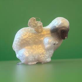 Old World Christmas 12414 Glass Blown Ornament Sheep With Lamb