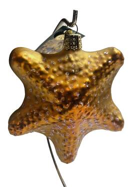 12608 Old World Christmas Yellow Starfish Glass Ornament Nwt