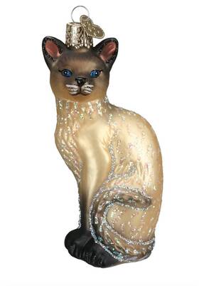 12617 Old World Christmas Tan Siamese Cat Ornament