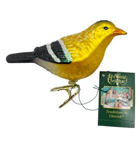 18045 Old World Christmas American Goldfinch Glass Ornament Decoration With Box