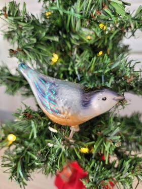 18083 Old World Christmas Nuthatch Glass Ornament