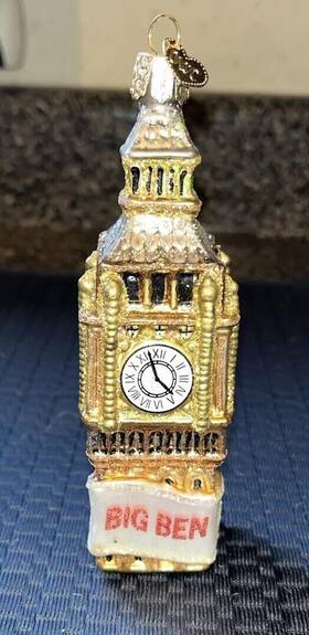 20058 Old World Christmas Glass Big Ben Ornament No Box