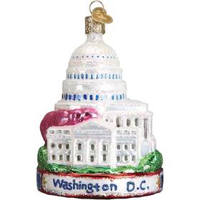 20088 Old World Christmas Washington D.c. Landscape Glass Ornament Free Box Dc