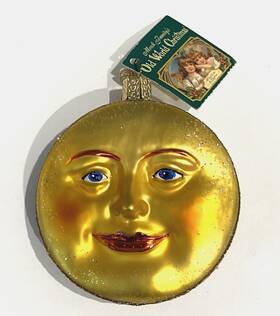 22018 Old World Christmas Glass Blown Ornament - Man In The Moon 2008