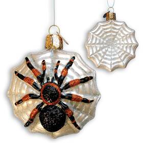 26085 Old World Christmas 2019 Halloween Tarantula Glittery Hand Painted Glass