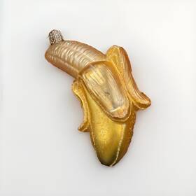 28066 Old World Christmas Peeled Banana Blown Glass Ornament