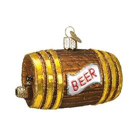 32064 Old World Christmas Beer Keg Glass Ornament Free Box New