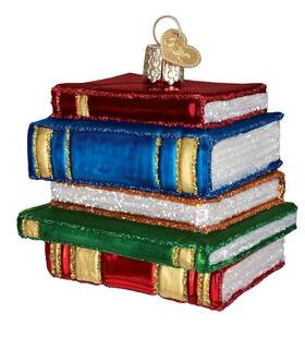 32112 Old World Christmas Stack Of Books Ornament