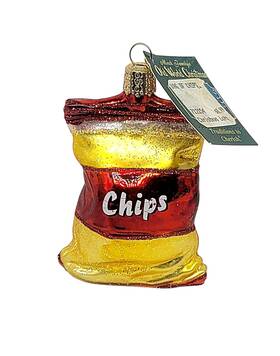 32154 Old World Christmas Bag Of Chips Blown Glass Ornament - Clsb