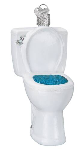 32281 Old World Christmas Bathroom Throne Funny Holiday Ornament Glass