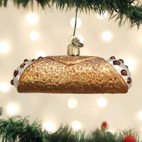 32359 Old World Christmas Italian Cannoli Glass Tree Ornament Free Box Food New