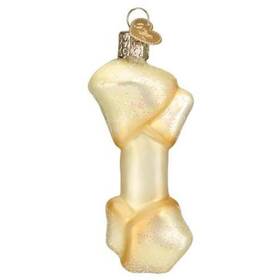 32427 Old World Christmas Rawhide Bone Glass Blown Ornament For