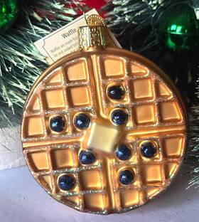 32444 Old World Christmas Waffle Blown Glass Ornament Owc Brand New With Tags