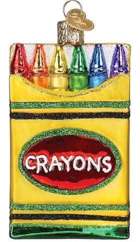 32458 Old World Christmas Blown Glass Ornament Box Of Crayons
