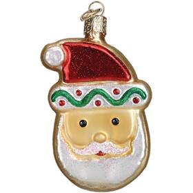 32601 Old World Christmas Glass Ornament Santa Sugar Cookie With Owc Gift Box