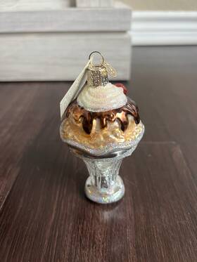 32701 Old World Christmas Ice Cream Sundae Glass Ornament