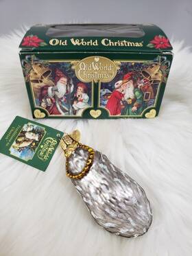 36274 Old World Christmas Lucky Rabbits Foot Glass Blown Ornament Retro Vtg
