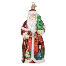 40347 Old World Christmas German Santa Glass Ornament 6.75 Inch H New