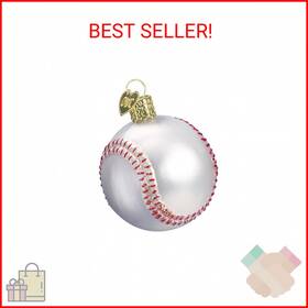 44015 Old World Christmas Baseball Glass Blown Ornament For Tree Handcrafte