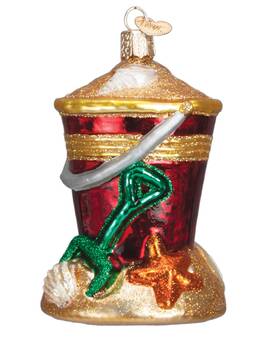44072 Old World Christmas Beach Sand Bucket And Shovel Holiday Ornament Blown Glass