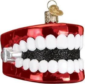44107 Old World Christmas Glass Blown Ornament Wind Up Teeth