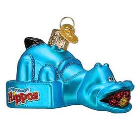 44186 Old World Christmas 2.00in Hungry Hippos Glass Tabletop Game