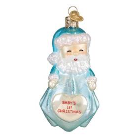44242 Old World Christmas Baby Boys 1st Santa Lovey Glass Ornament With Free Box