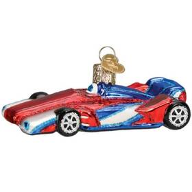 46104 Old World Christmas Racing Car Glass Blown Ornament For Multicolored
