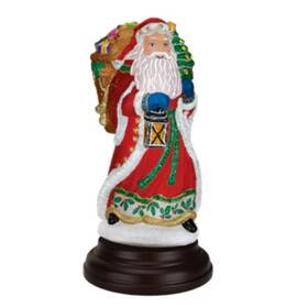 529763 Old World Christmas Blown Glass Tabletop Lamp Radiant Santa Light